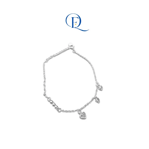 Lắc Tay Bạc Nữ Gắn Đá Tim Cao Cấp – Thiết Kế Nhỏ Xinh, Sang Trọng