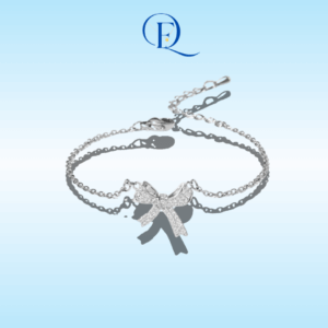 Lắc Tay Nữ Bạc Bow Silver Bracelet 2030 – Lắc Tay Bạc Nữ Cao Cấp Charm Nơ Đính Đá Sang Trọng