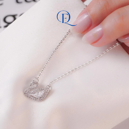 Dây Chuyền Thiên Nga Bạc Crystal Swan Necklace Silver 6042 – Dây Chuyền Bạc Nữ Cao Cấp