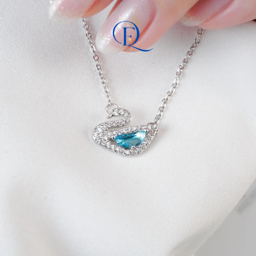 Dây Chuyền Thiên Nga Bạc Crystal Swan Necklace Silver 6042 – Dây Chuyền Bạc Nữ