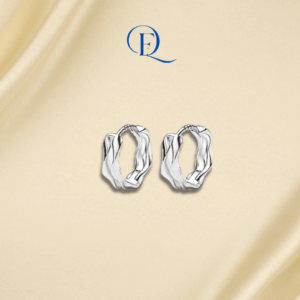 Bông Tai Bạc S925 Tròn Xoắn Đôi Tối Giản