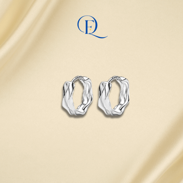 Bông Tai Bạc S925 Tròn Xoắn Đôi Tối Giản