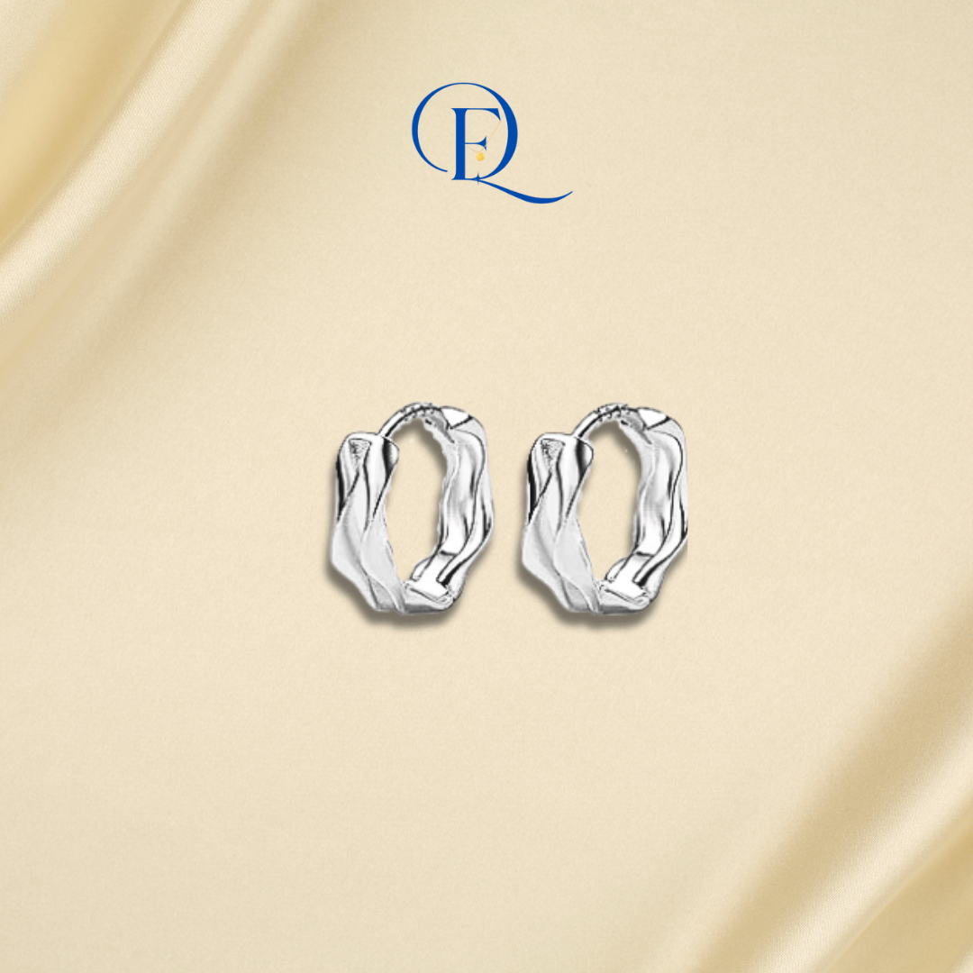 Bông Tai Bạc S925 Tròn Xoắn Đôi Tối Giản