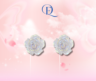 Hoa tai bông hồng pha lê